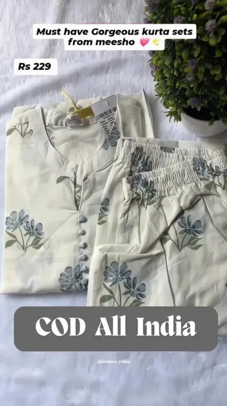 Premium Floral Print Rayon Kurta Set for Women with Stylish Front Buttons and Elastic Waist Bottom – Casual & Everyday Wear